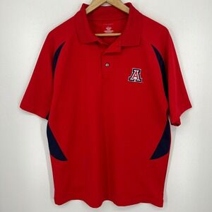 Pro Edge University of Arizona Wildcats Mens Red Navy Blue Polo Shirt Large